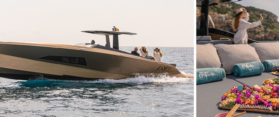 SAY 42 “OLIVIA” Carbon Superboat with T-Top for day Charter Ibiza 23